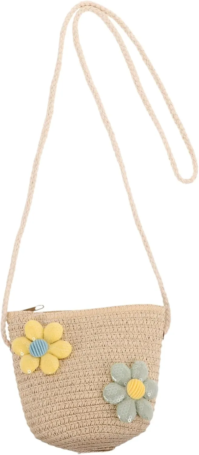 Homoyoyo Cute Fashionable Bag Lightweight Woven Bucket Purse for Adorable Sling Bag with Stylish Design Durable and Easy to Clean Accessory for Young