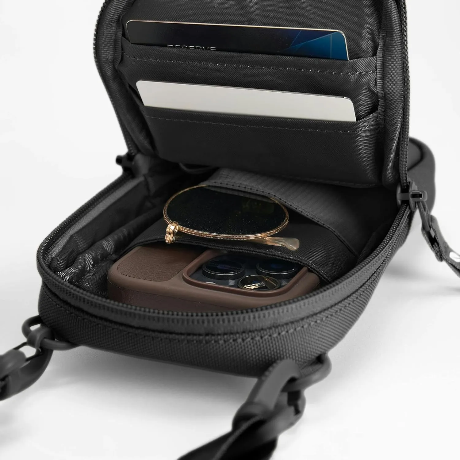 Incase A.R.C. Small Crossbody Bag, Recycled Polyester, Fits iPhone Pro Max, External Pocket, Adjustable Strap, Travel Sling