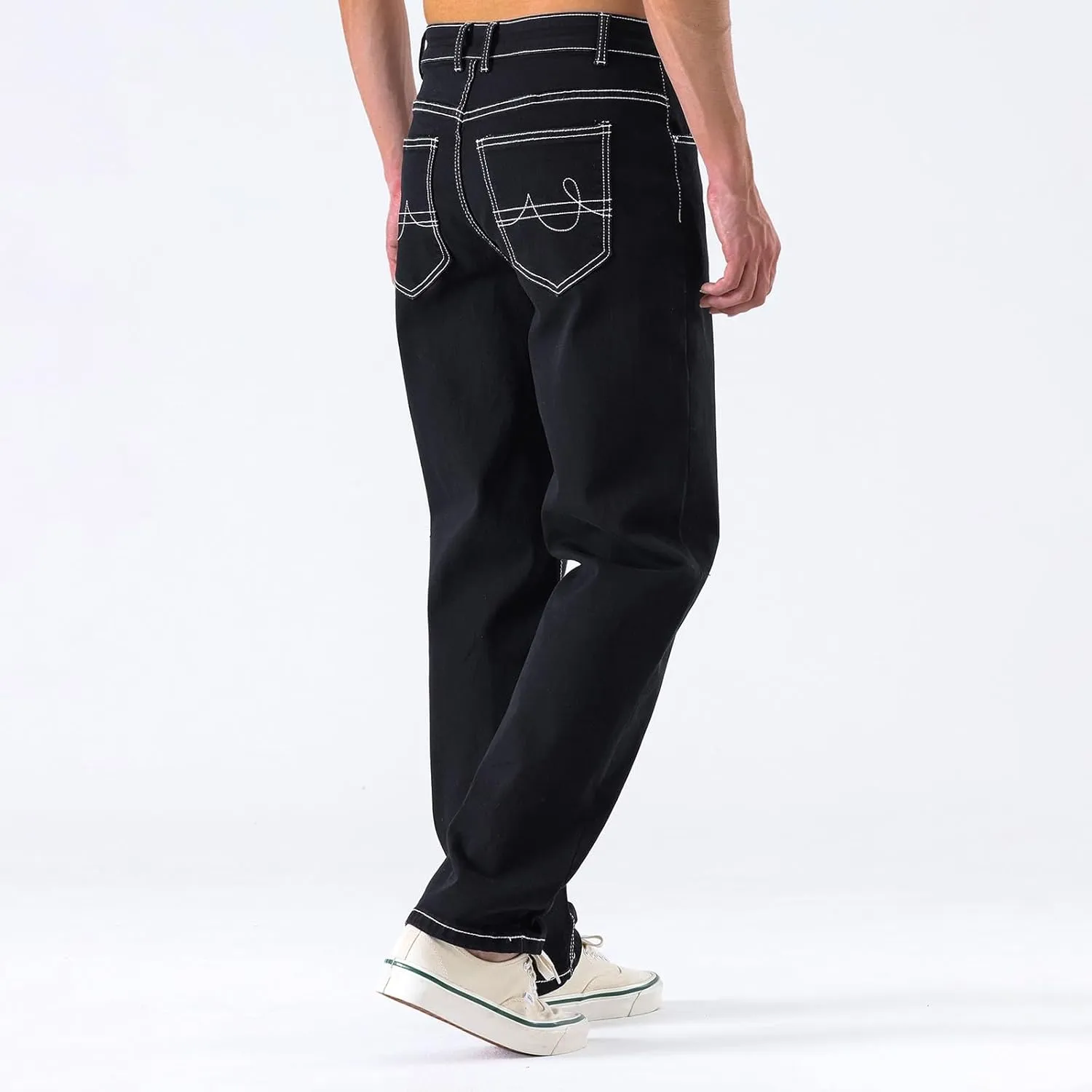 Jeans for Men Slim Fit Stretch Classic Comfort Flex Retro Jeans Pants Lightweight Elastic Waist Denim Trousers