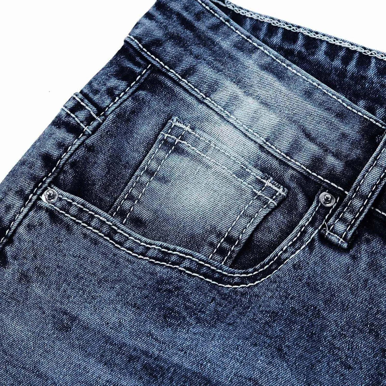 Jeans for Men Slim Fit Stretch Classic Comfort Flex Retro Jeans Pants Lightweight Elastic Waist Denim Trousers