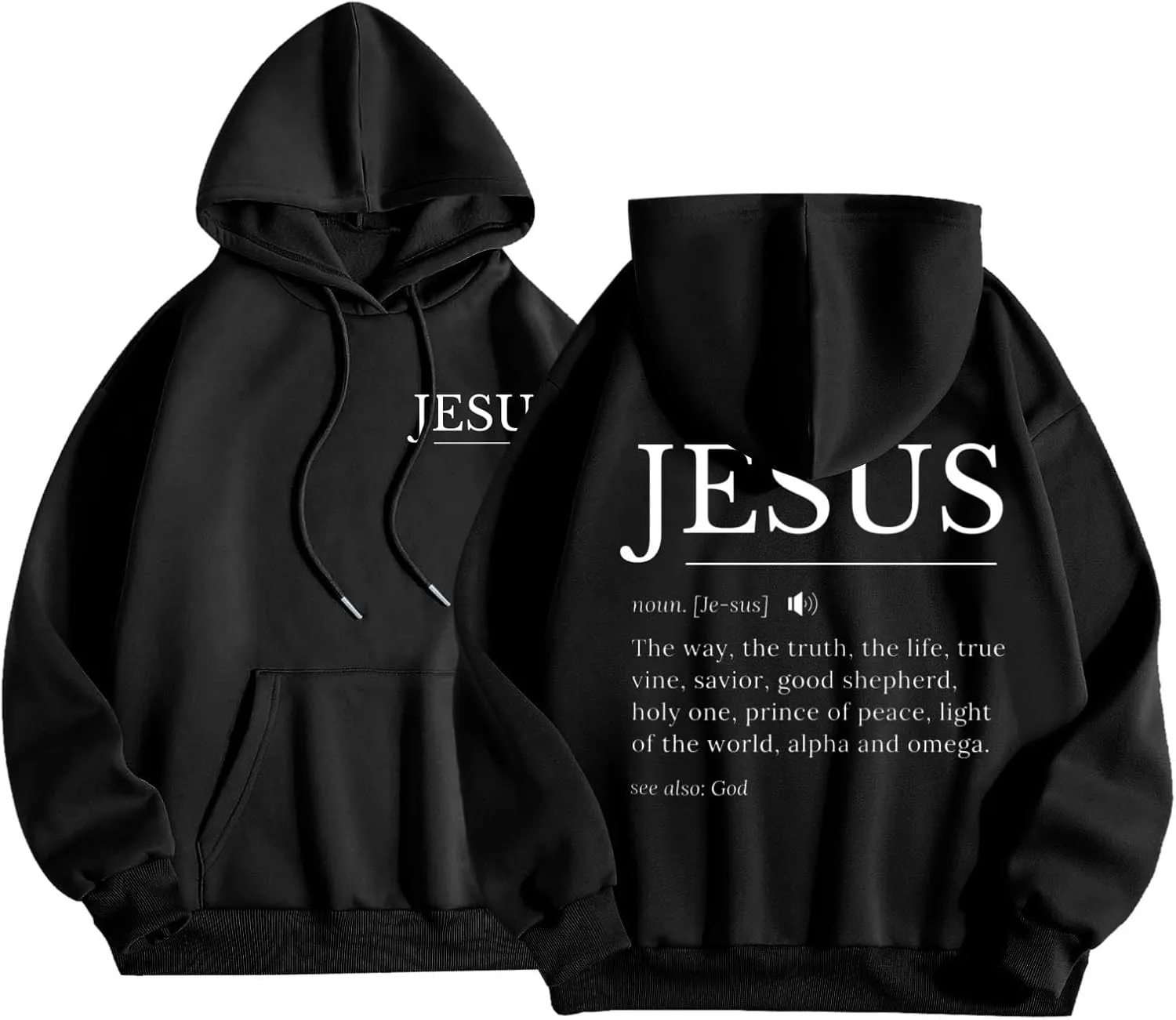 Jesus Hoodies for Women Teen Girls Oversized Christian Bible Verse Y2K Hooded Long Sleeve Christian Hoodie