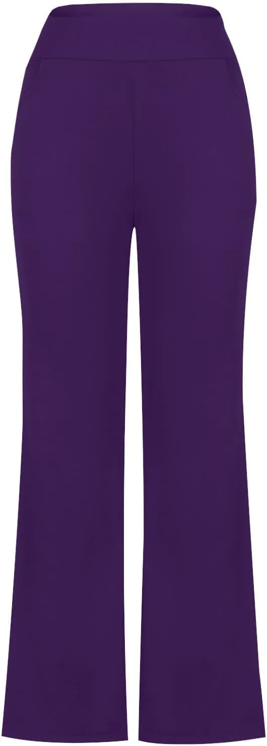 JOAU Capri Pants for Women Summer Business Casual Dressy Pull On Stretch High Waisted Bell Bottom Flare Yoga Work Trousers