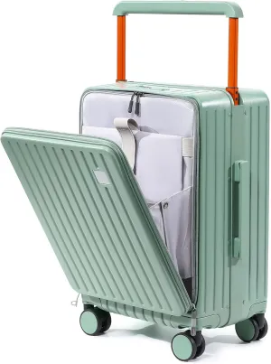 Joyway Hardshell Carry on Luggage Airline Approved with Front Pocket, Lightweight Hardside 20 Inch Suitcase with Spinner Wheels and TSA Lock (Green, Carry on Luggage-20 Inch)