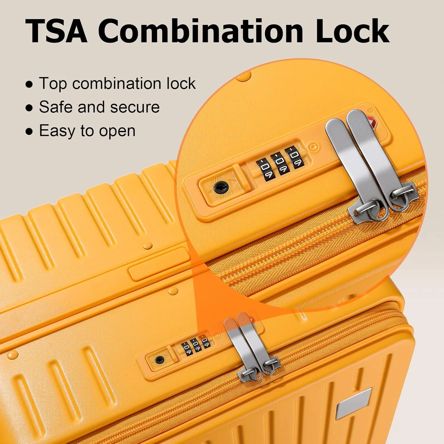 Joyway Hardshell Carry on Luggage Airline Approved with Front Pocket, Lightweight Hardside 20 Inch Suitcase with Spinner Wheels and TSA Lock (Orange, Carry on Luggage-20 Inch)