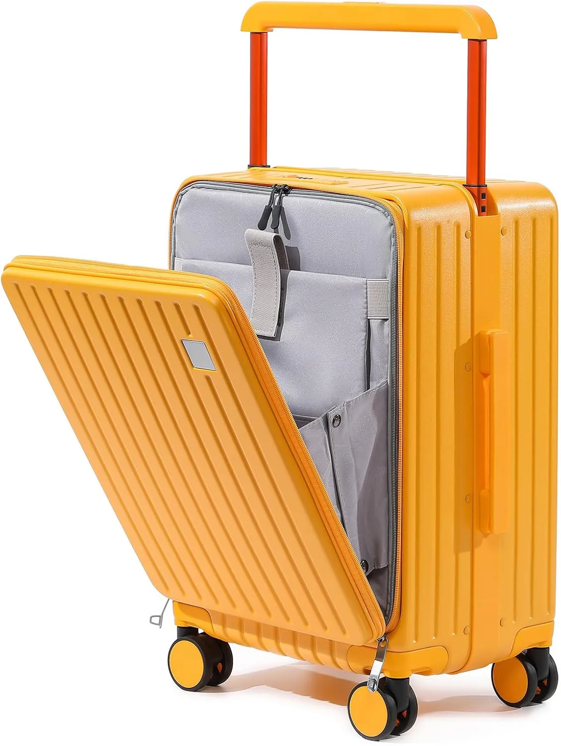 Joyway Hardshell Carry on Luggage Airline Approved with Front Pocket, Lightweight Hardside 20 Inch Suitcase with Spinner Wheels and TSA Lock (Orange, Carry on Luggage-20 Inch)