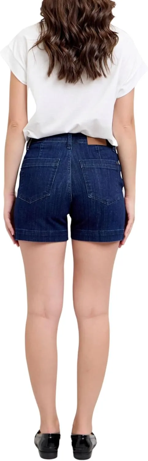 Judy Blue High Waist Dark Denim Trouser Shorts