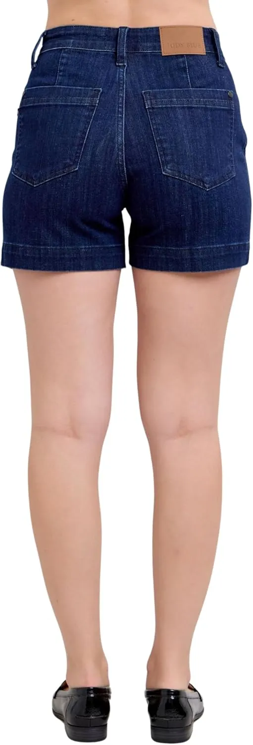Judy Blue High Waist Dark Denim Trouser Shorts