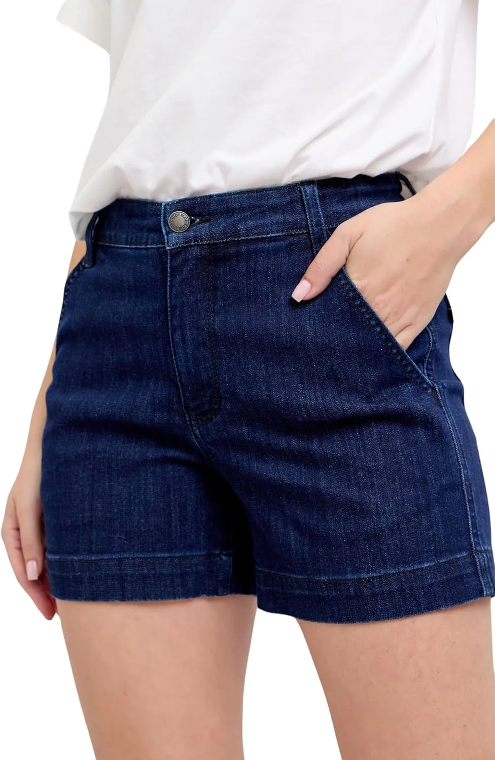 Judy Blue High Waist Dark Denim Trouser Shorts