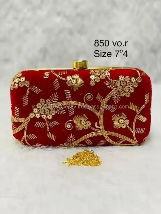 KUMKUM FASHIONS Indian Fashion Elegant Evening Clutch Women Hand Bag Handmade Embroidered Purse For Ladies