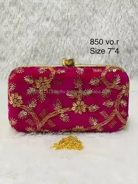KUMKUM FASHIONS Indian Fashion Elegant Evening Clutch Women Hand Bag Handmade Embroidered Purse For Ladies