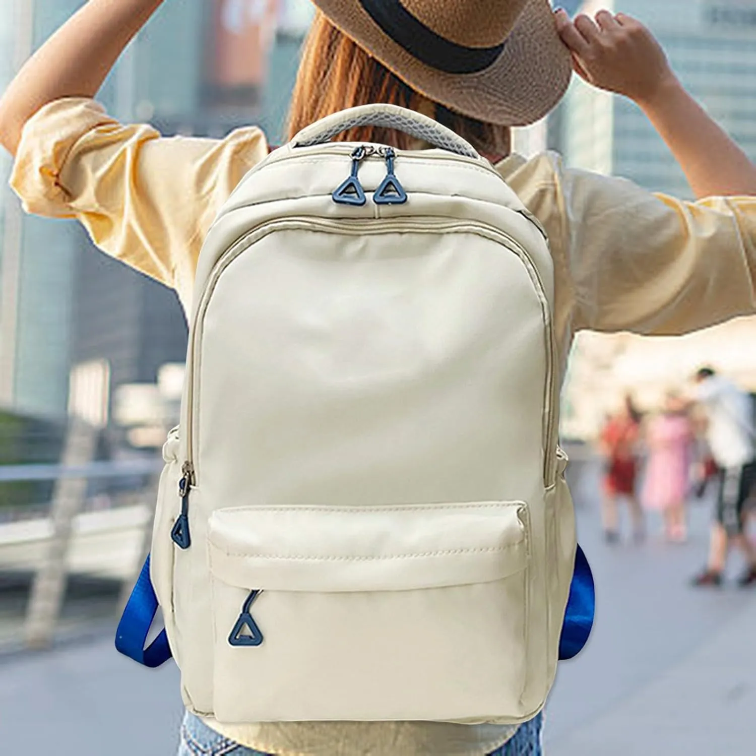Ladies Multipurpose Design Handbag Adjustable Shoulder Belt Zipper Backpacks Outdoor Travel Backpack for Girls(E)