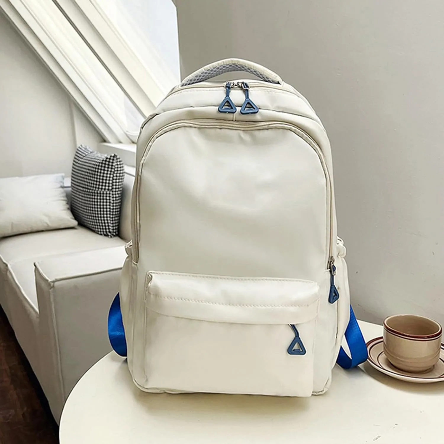 Ladies Multipurpose Design Handbag Adjustable Shoulder Belt Zipper Backpacks Outdoor Travel Backpack for Girls(E)