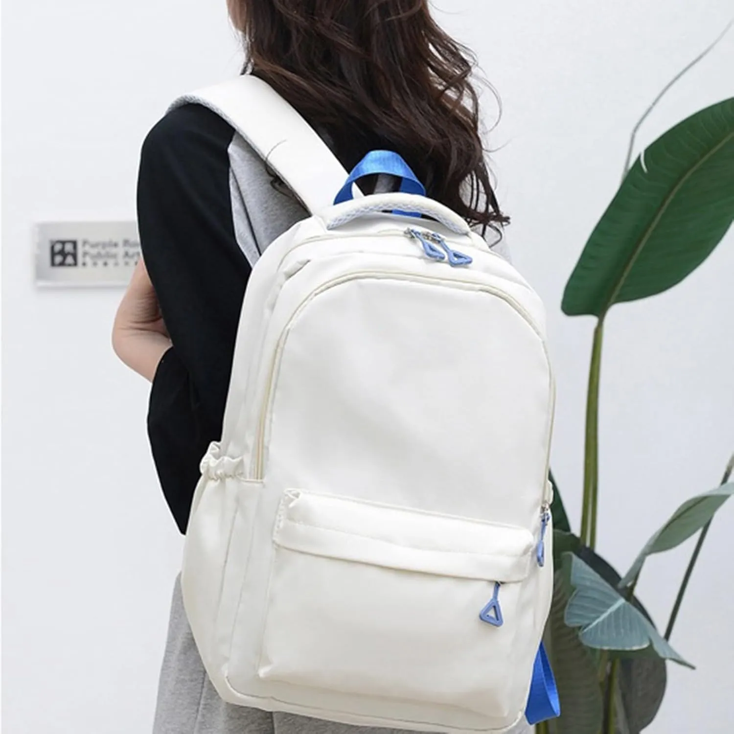 Ladies Multipurpose Design Handbag Adjustable Shoulder Belt Zipper Backpacks Outdoor Travel Backpack for Girls(E)