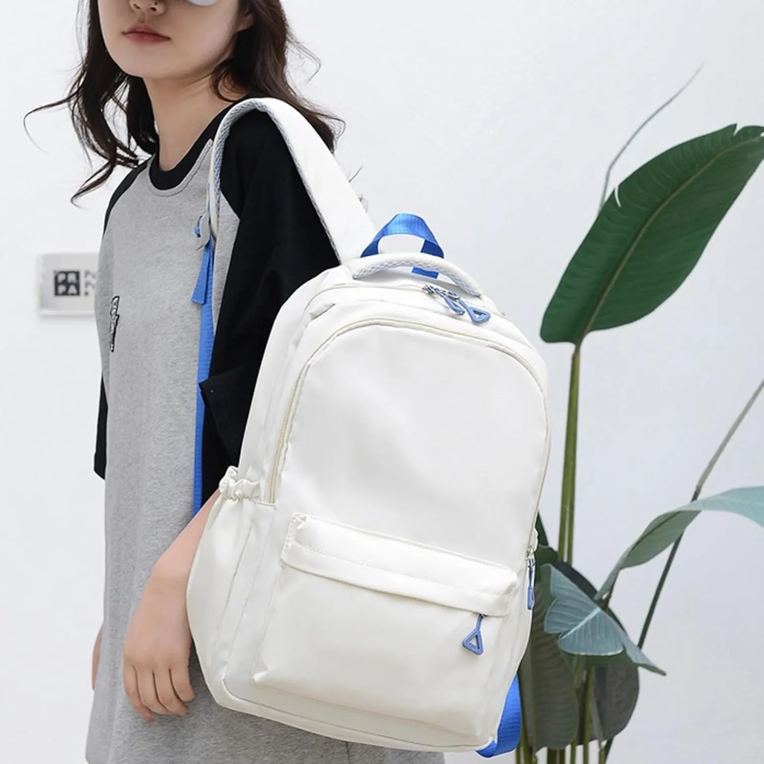 Ladies Multipurpose Design Handbag Adjustable Shoulder Belt Zipper Backpacks Outdoor Travel Backpack for Girls(E)