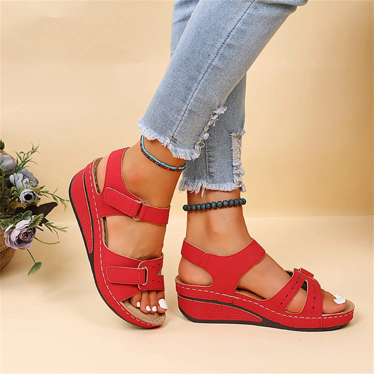 Ladmiple Orthopedic Sandals For Women Arch Support Dressy Summer Fashion Orthotic Slides Comfortable Athletic Slip On Slipper