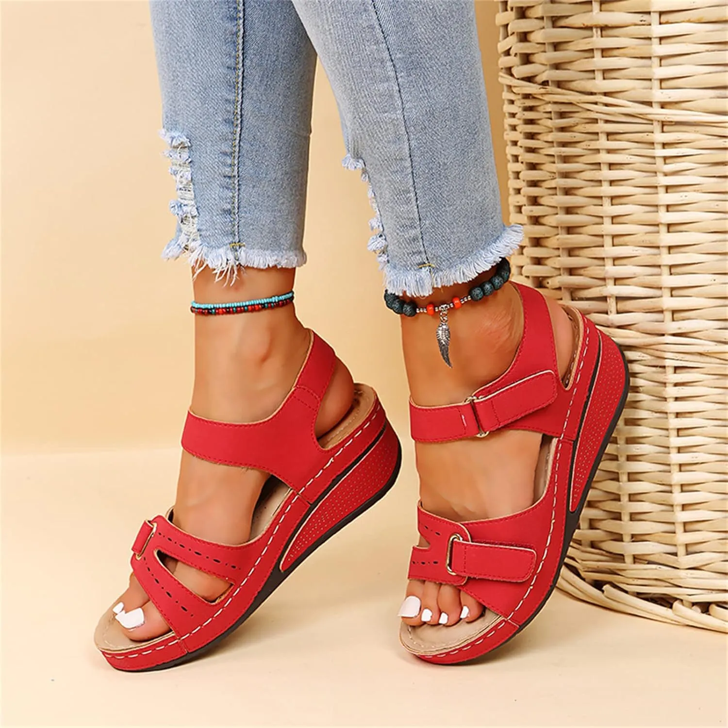 Ladmiple Orthopedic Sandals For Women Arch Support Dressy Summer Fashion Orthotic Slides Comfortable Athletic Slip On Slipper
