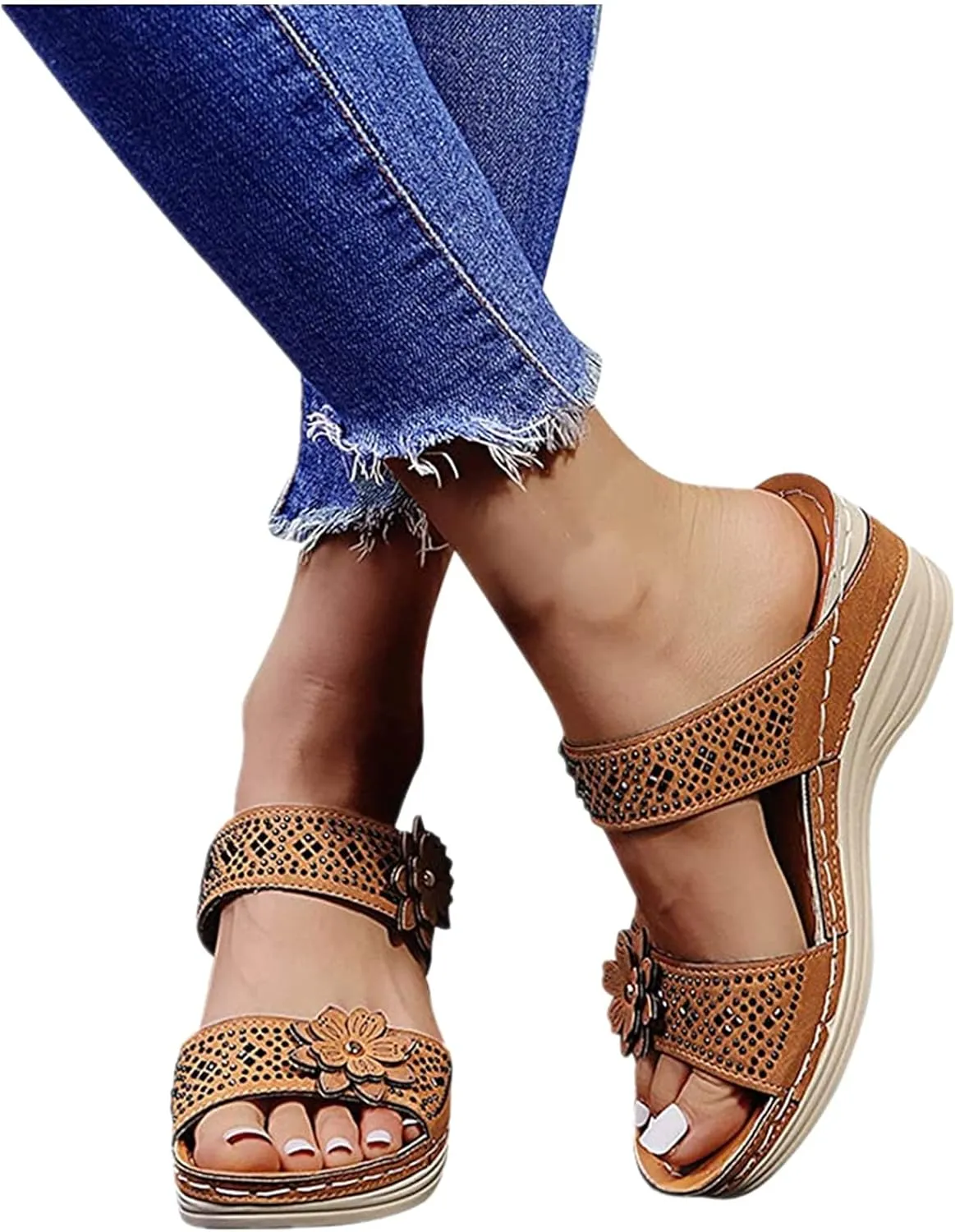 Ladmiple Orthopedic Sandals For Women Elegant Walking Slippers with Arch Support Dressy Summer Slip On Orthotic Flip Flops