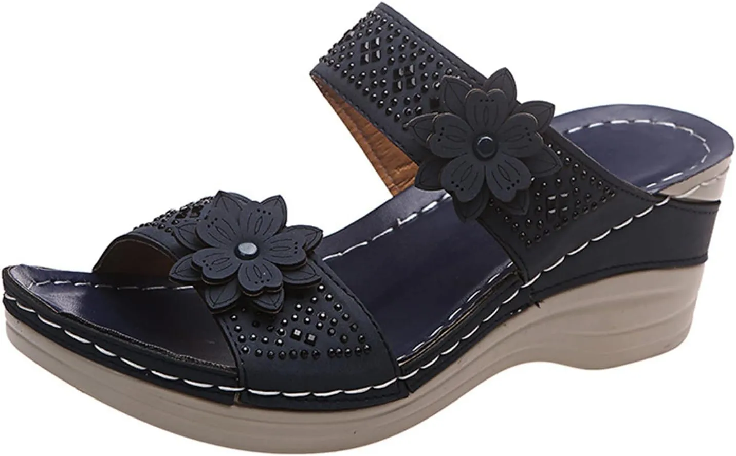 Ladmiple Orthopedic Sandals For Women Elegant Walking Slippers with Arch Support Dressy Summer Slip On Orthotic Flip Flops