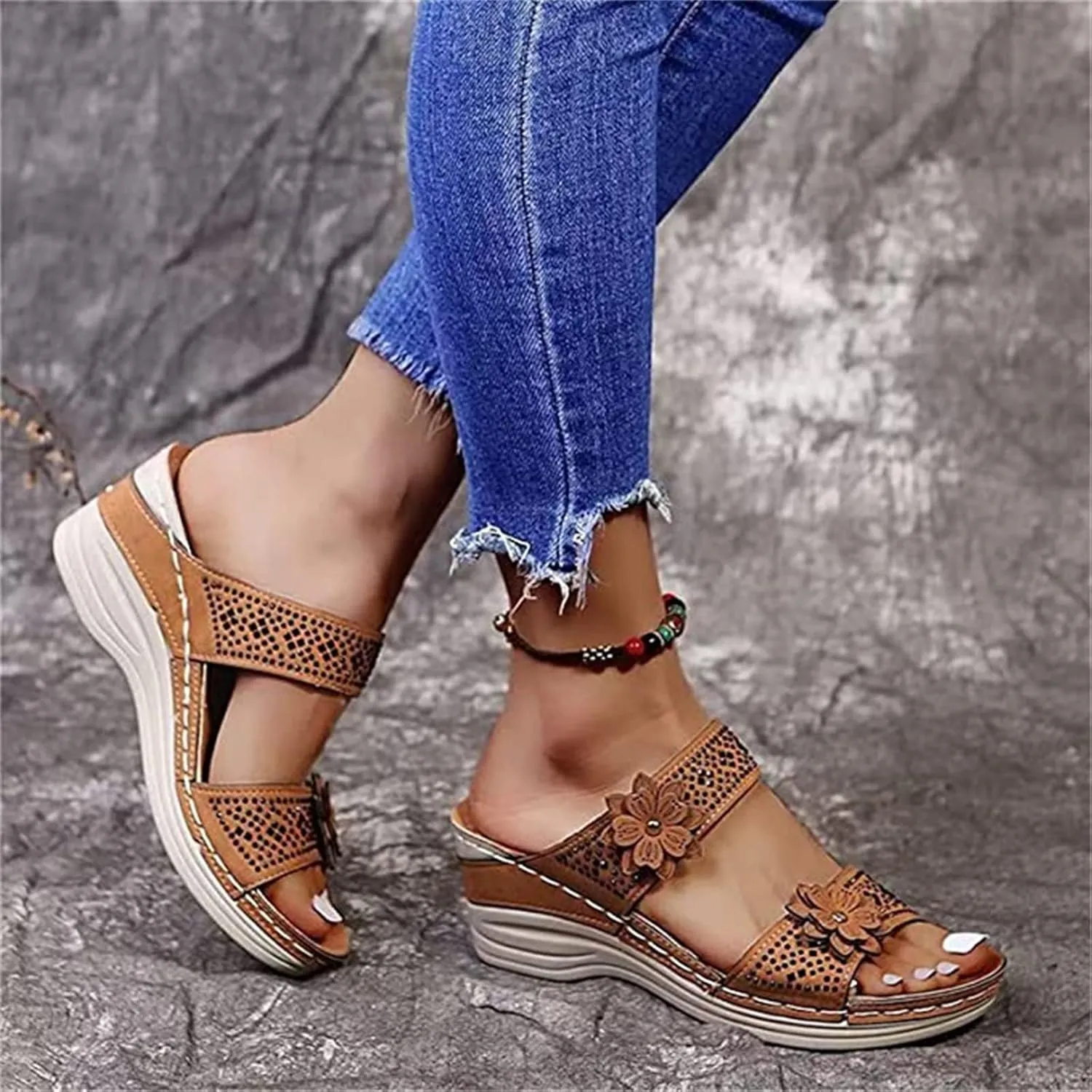 Ladmiple Orthopedic Sandals For Women Elegant Walking Slippers with Arch Support Dressy Summer Slip On Orthotic Flip Flops