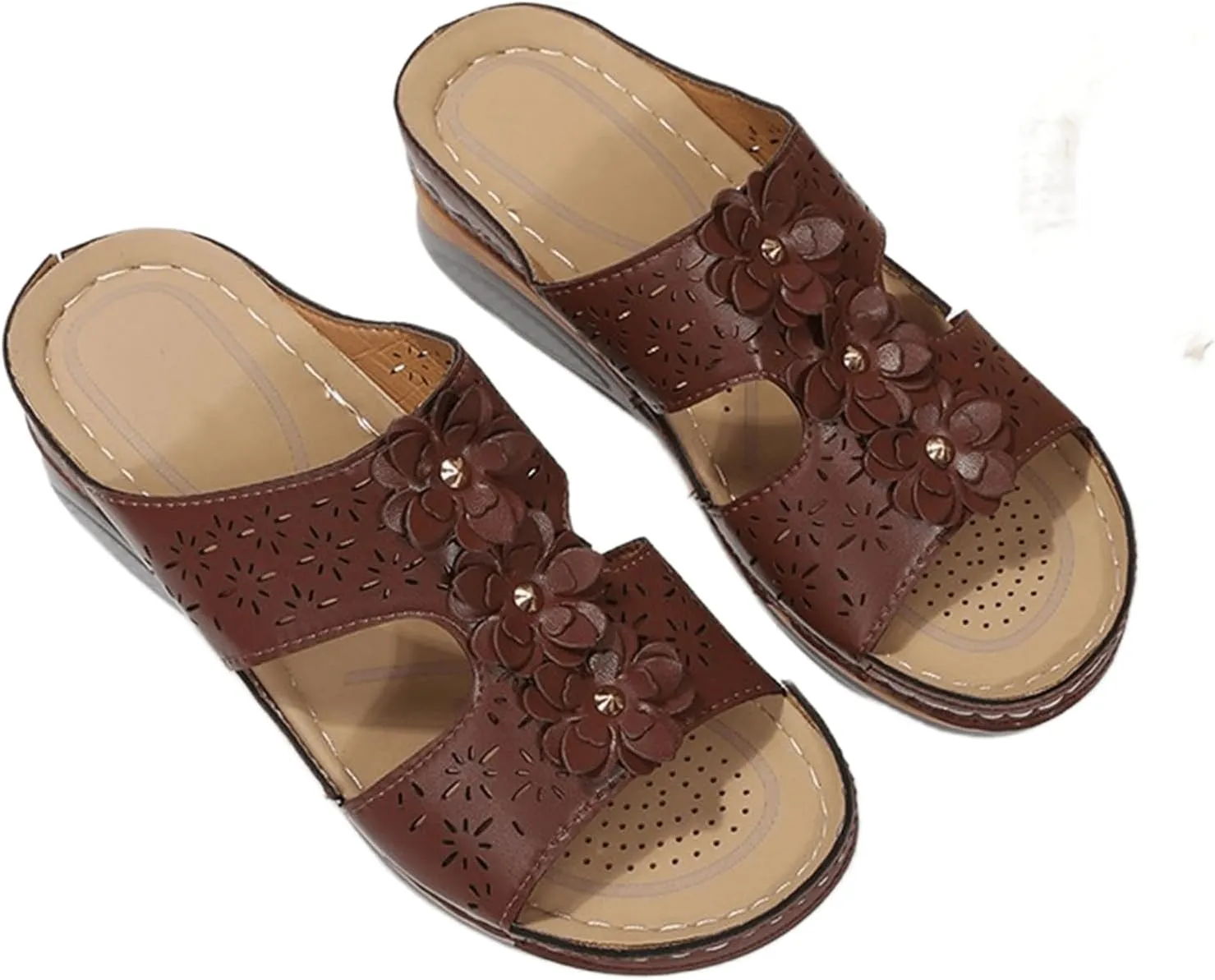 Ladmiple Sandals Women Beach Cute Orthotic Flips Flops Arch Support Flat feet Plantar Fasciitis Comfortable Orthopedic Slides