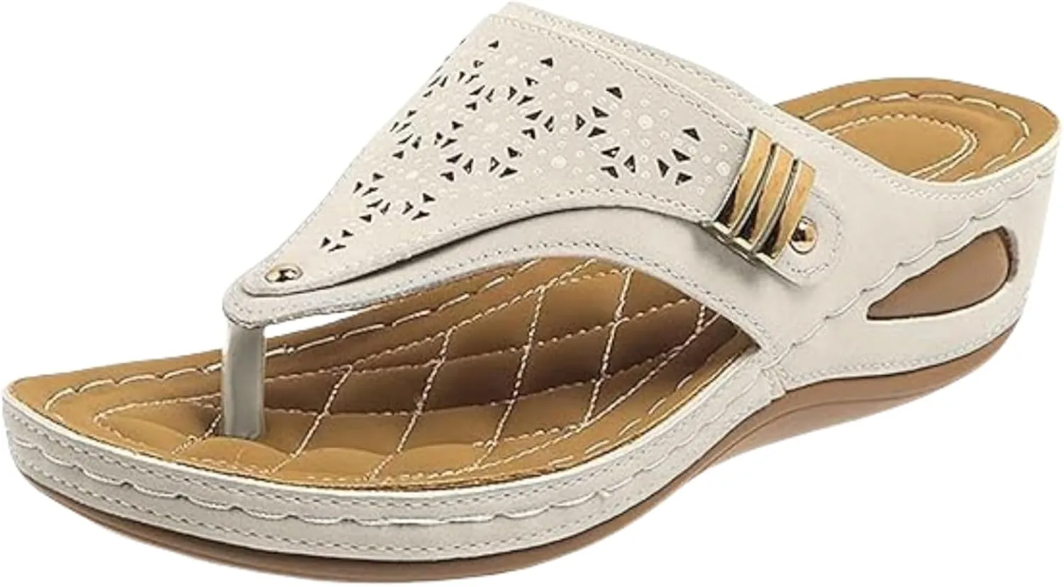 Ladmiple Sandals Women Dressy Summer Flat Cute Casual Beach Shoes Orthopedic Thong Flip Flops Arch Support Orthotic Slippers