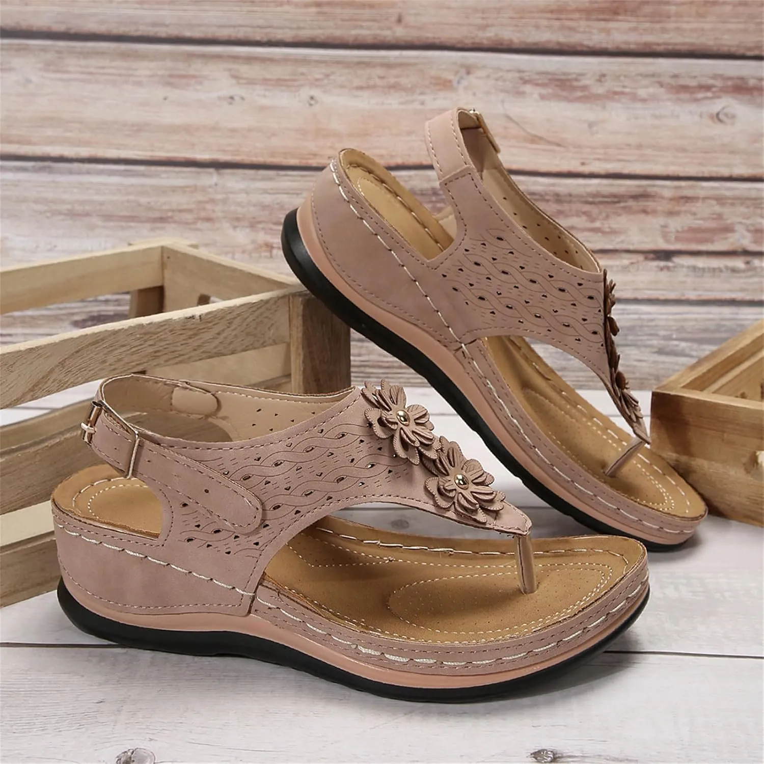Ladmiple Sandals Women Fashion Dressy Summer Comfortable Arch Support Orthotic Flip Flops Cute Walking Orthopedic Slides