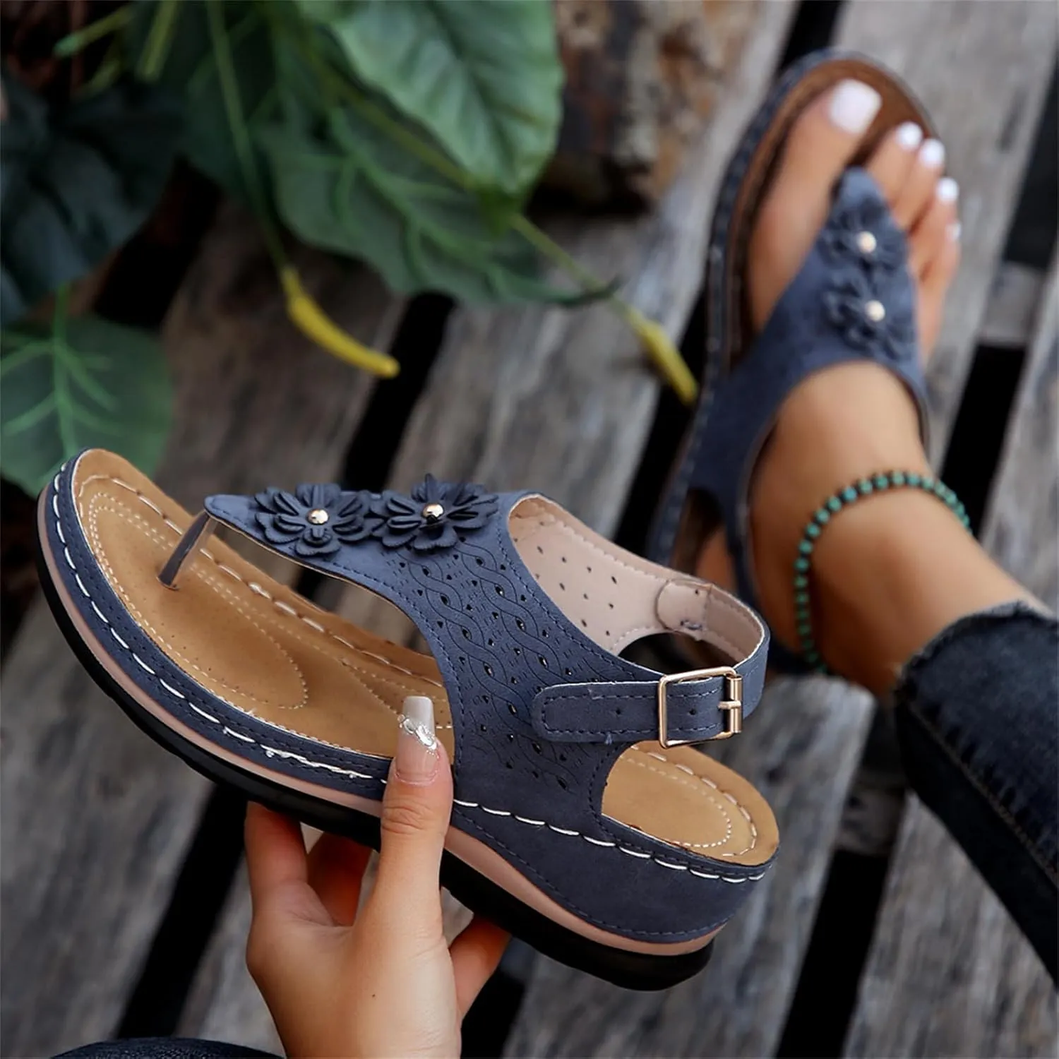 Ladmiple Sandals Women Fashion Dressy Summer Comfortable Arch Support Orthotic Flip Flops Cute Walking Orthopedic Slides