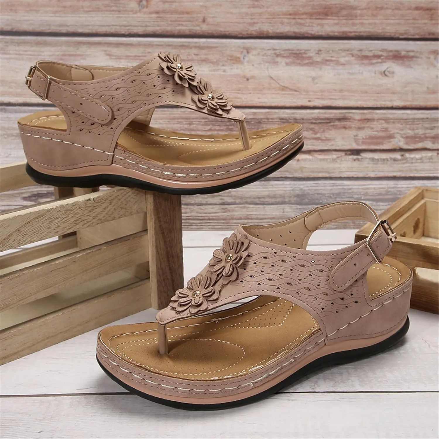 Ladmiple Sandals Women Fashion Dressy Summer Comfortable Arch Support Orthotic Flip Flops Cute Walking Orthopedic Slides