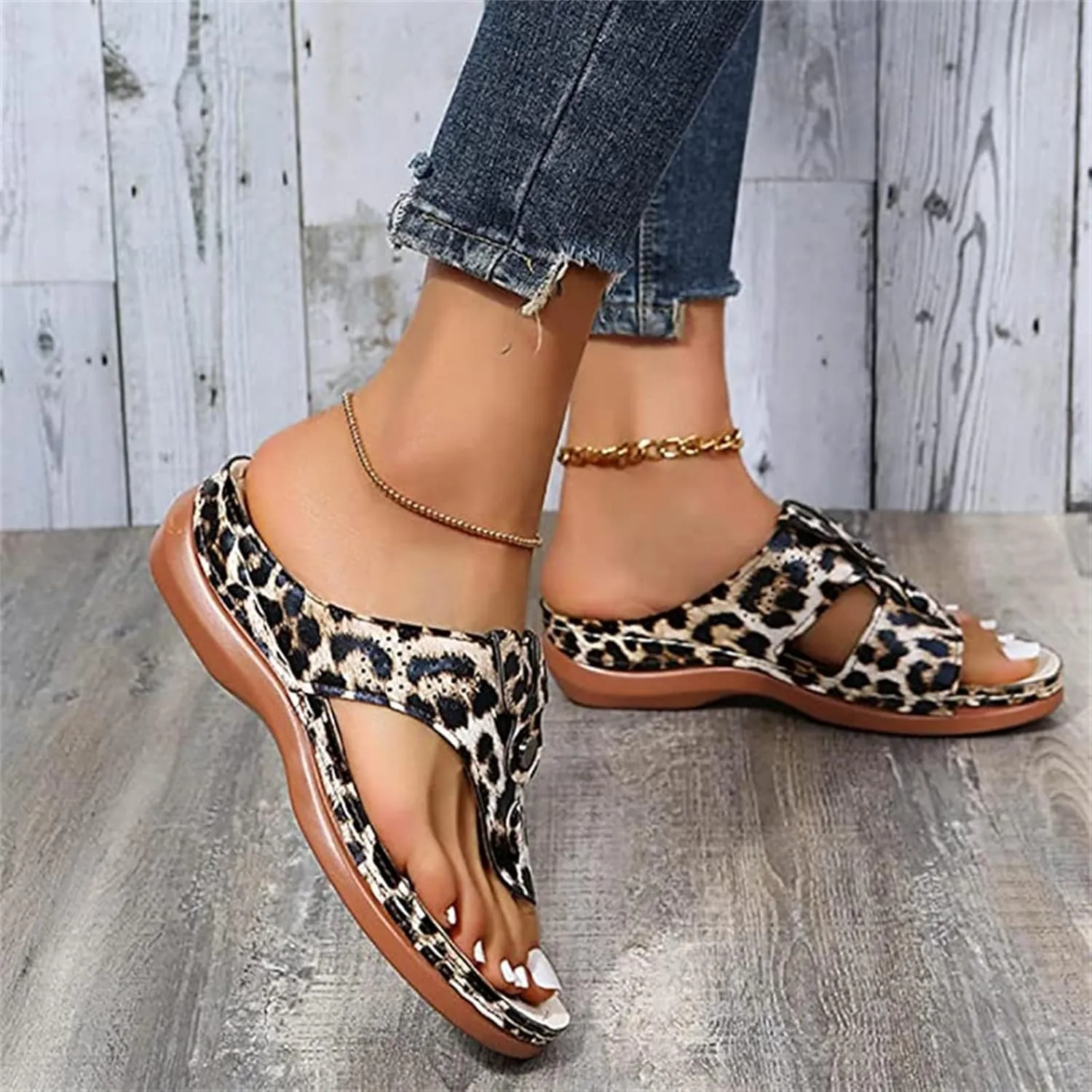 Ladmiple Sandals Women Wedge Comfortable Orthopedic Arch Support Flip Flops Dressy Summer Walking Orthotic Slides 2024