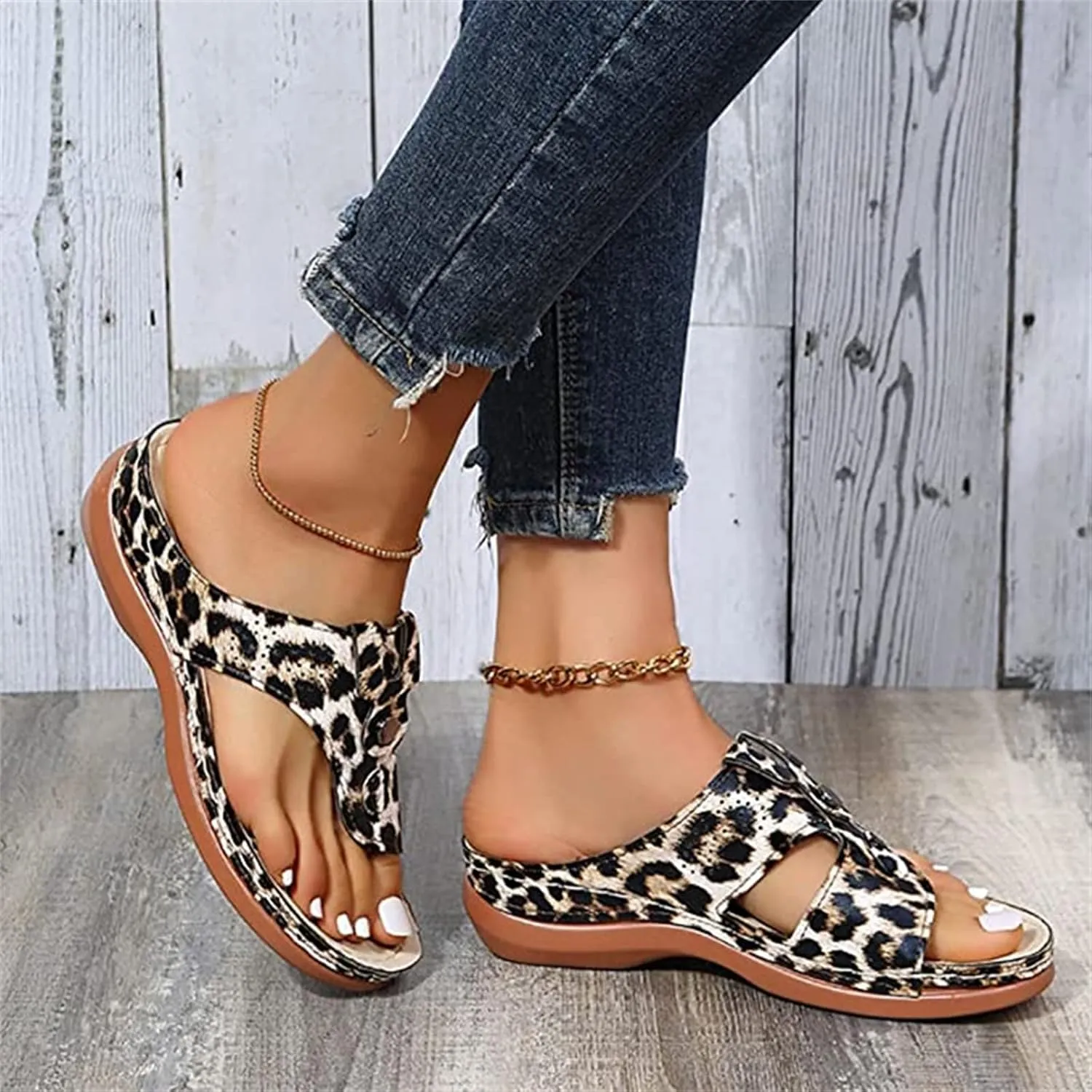 Ladmiple Sandals Women Wedge Comfortable Orthopedic Arch Support Flip Flops Dressy Summer Walking Orthotic Slides 2024