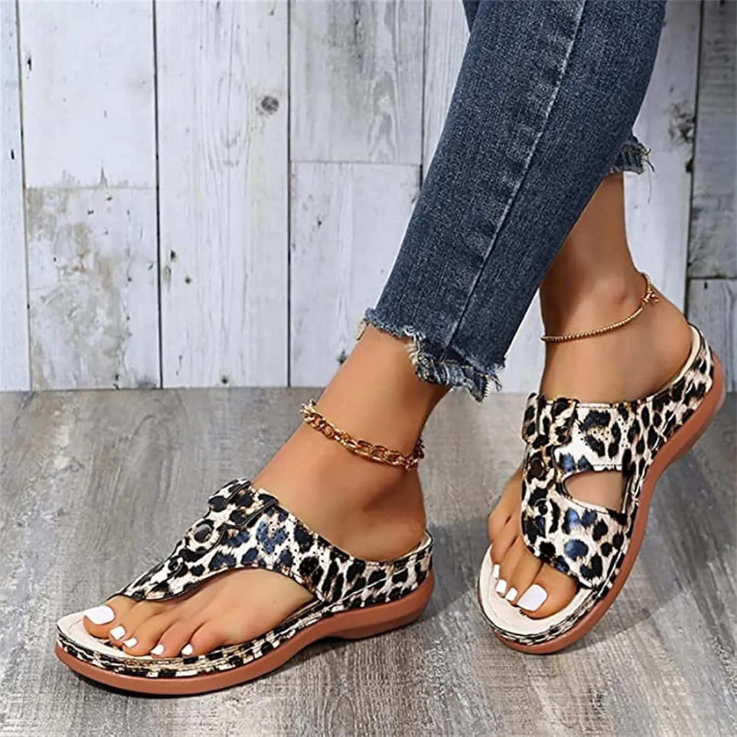 Ladmiple Sandals Women Wedge Comfortable Orthopedic Arch Support Flip Flops Dressy Summer Walking Orthotic Slides 2024