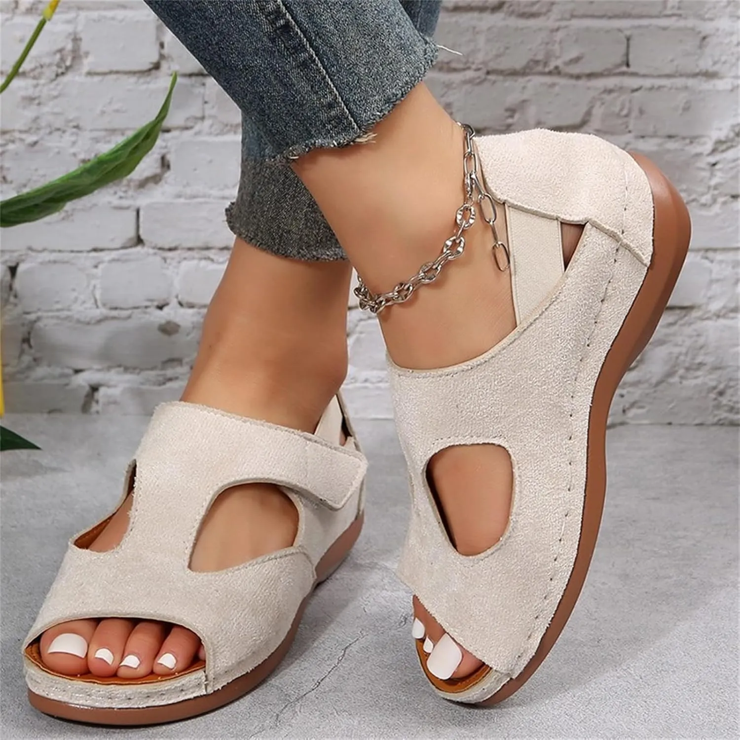 Ladmiple Sandals Women Wedge Low Heel Orthopedic Flip Flops Arch Support Dressy Comfortable Soft Summer Shoes Orthotic Slides