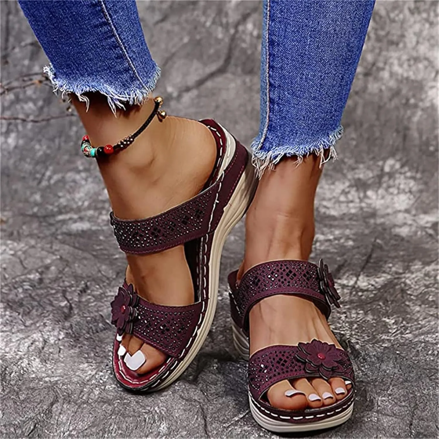 Ladmiple Womens Sandals Dressy Summer Orthotic Slides Comfortable Orthopedic Walking Flip Flops with Arch Support 2024