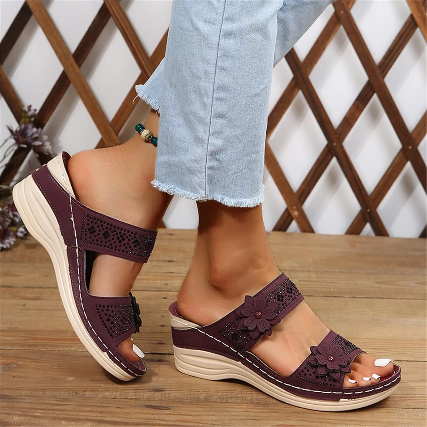 Ladmiple Womens Sandals Dressy Summer Orthotic Slides Comfortable Orthopedic Walking Flip Flops with Arch Support 2024