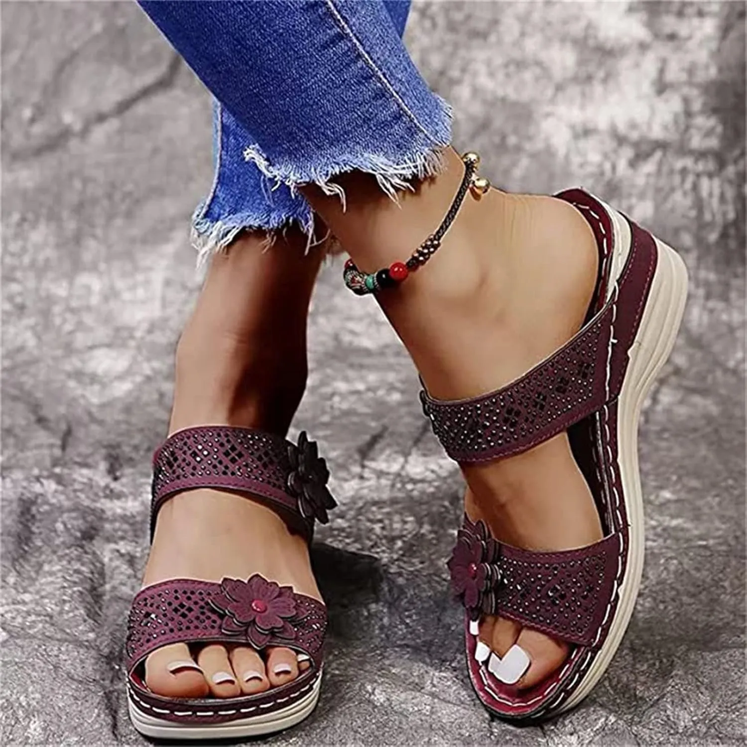 Ladmiple Womens Sandals Dressy Summer Orthotic Slides Comfortable Orthopedic Walking Flip Flops with Arch Support 2024