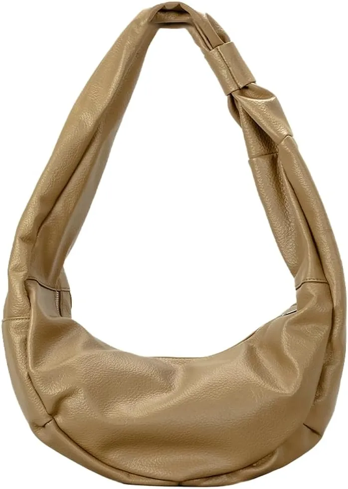 Large Dumpling Shoulder Bags for Women Y2K Crescent Totes PU Leather Bag Handbag Fashion Underarm Satchels