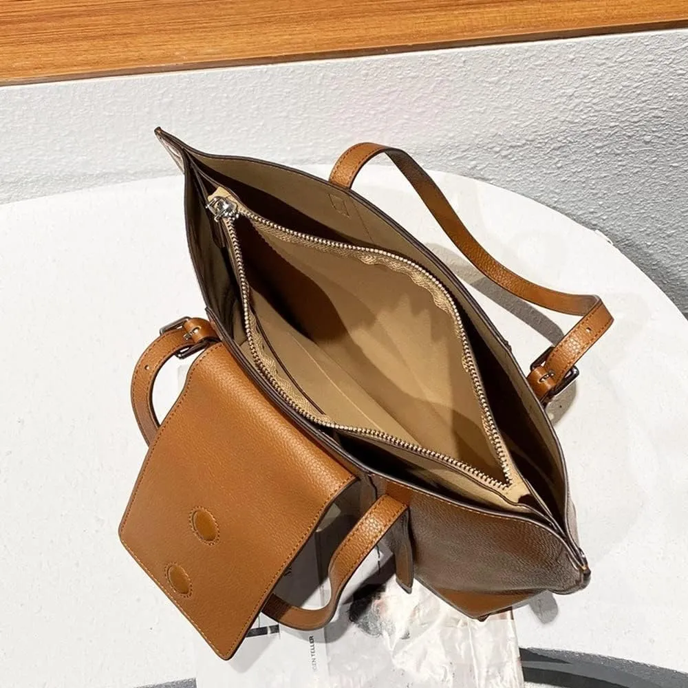 Large Tote Bag Boston Genuine Leather Casual Messenger Bag Top Handle Women's Shoulder Bags