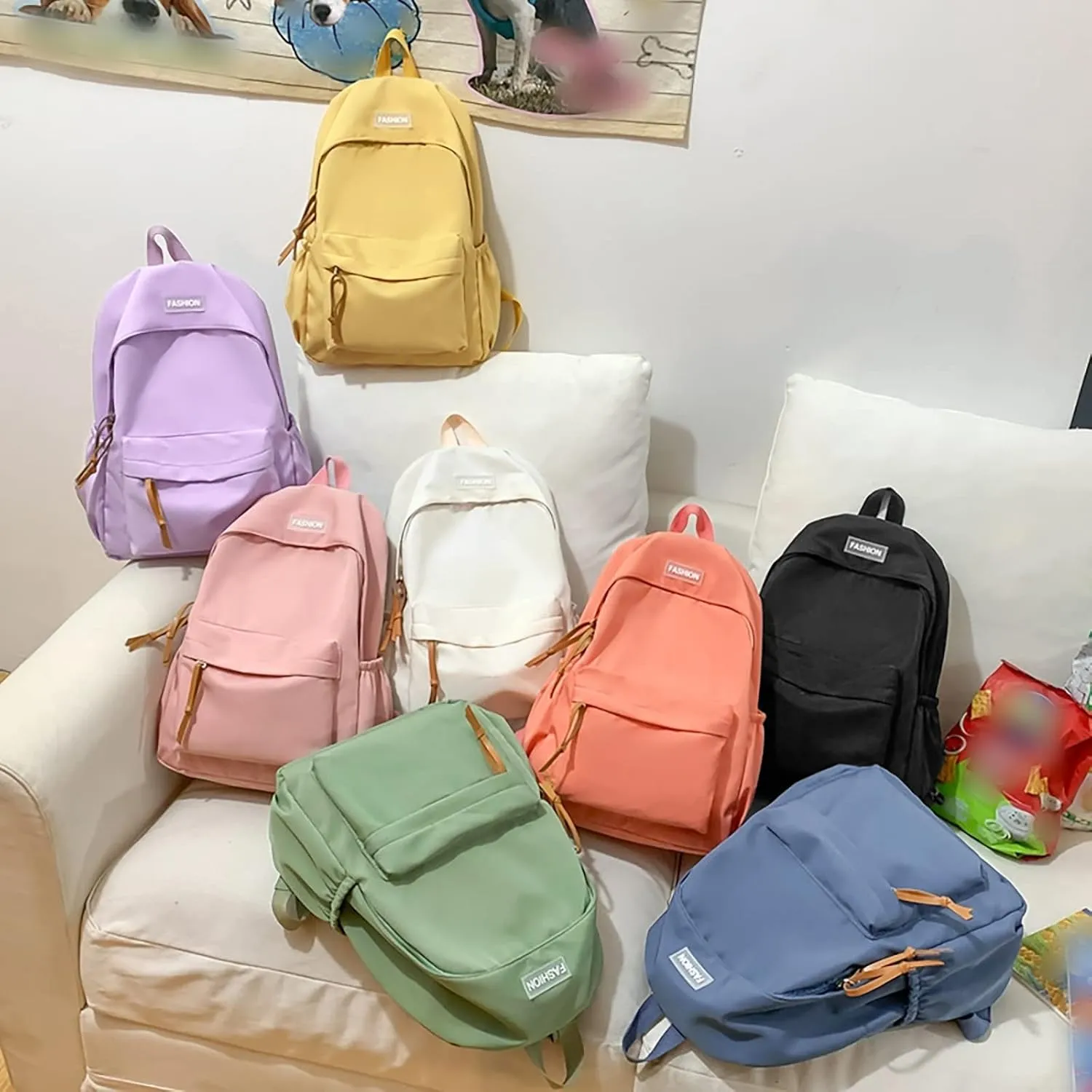 Leather Backpack Purse for Women Adjustable Shoulder Belt Zipper Backpacks Outdoor Travel Slim Laptop Backpack(White)