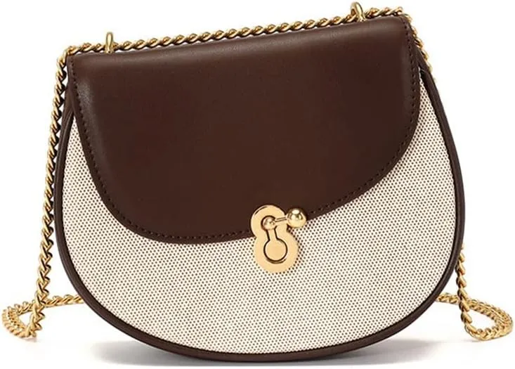 Leather Women's Bag Women's Bag Design Single Shoulder Cross-Body Female Bag Chain Women's Saddle Bag