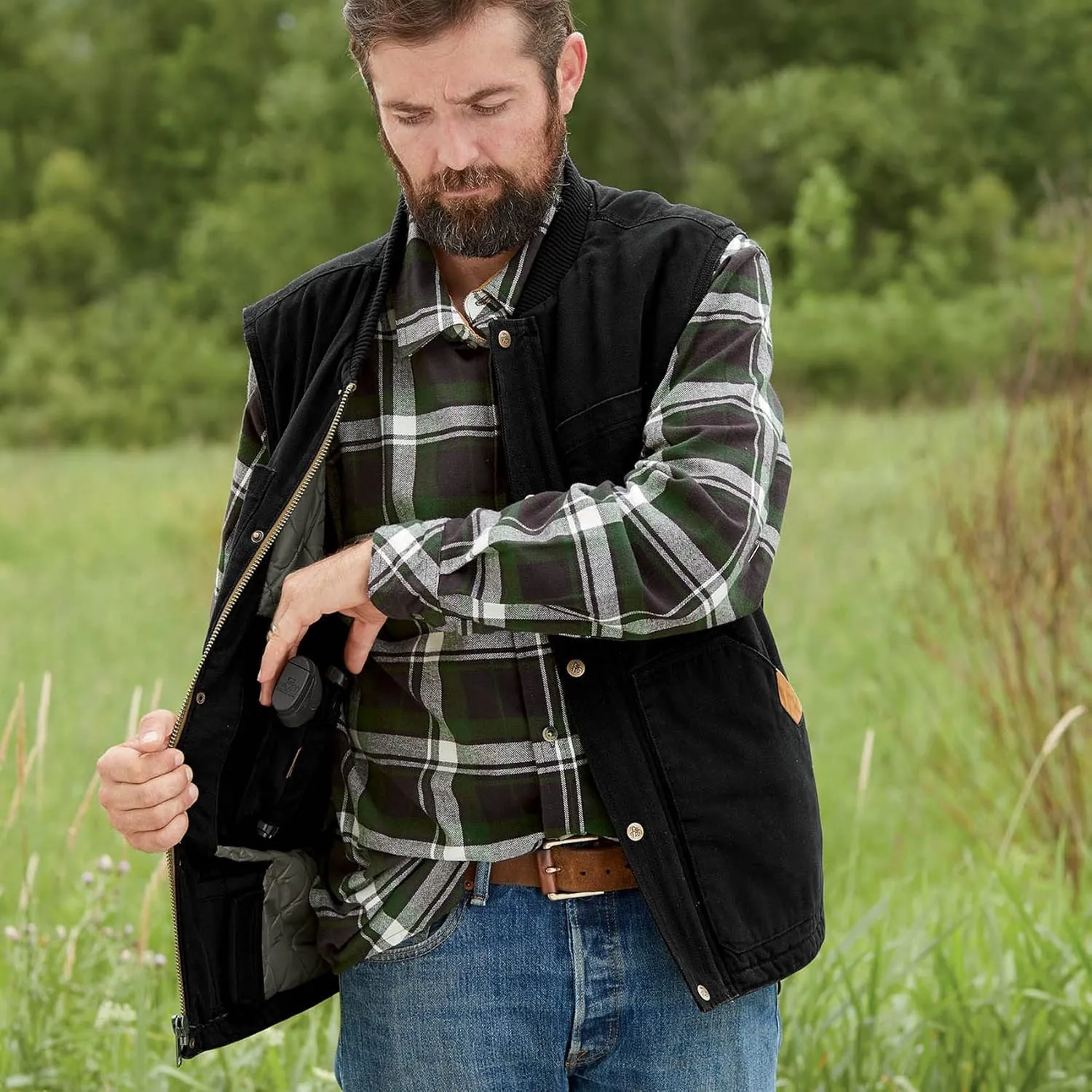 Legendary Whitetails Men's Concealed Carry Outerwear Vest for Men, Canvas Cross Trail Conceal CCW Holster, Hunting Insulated
