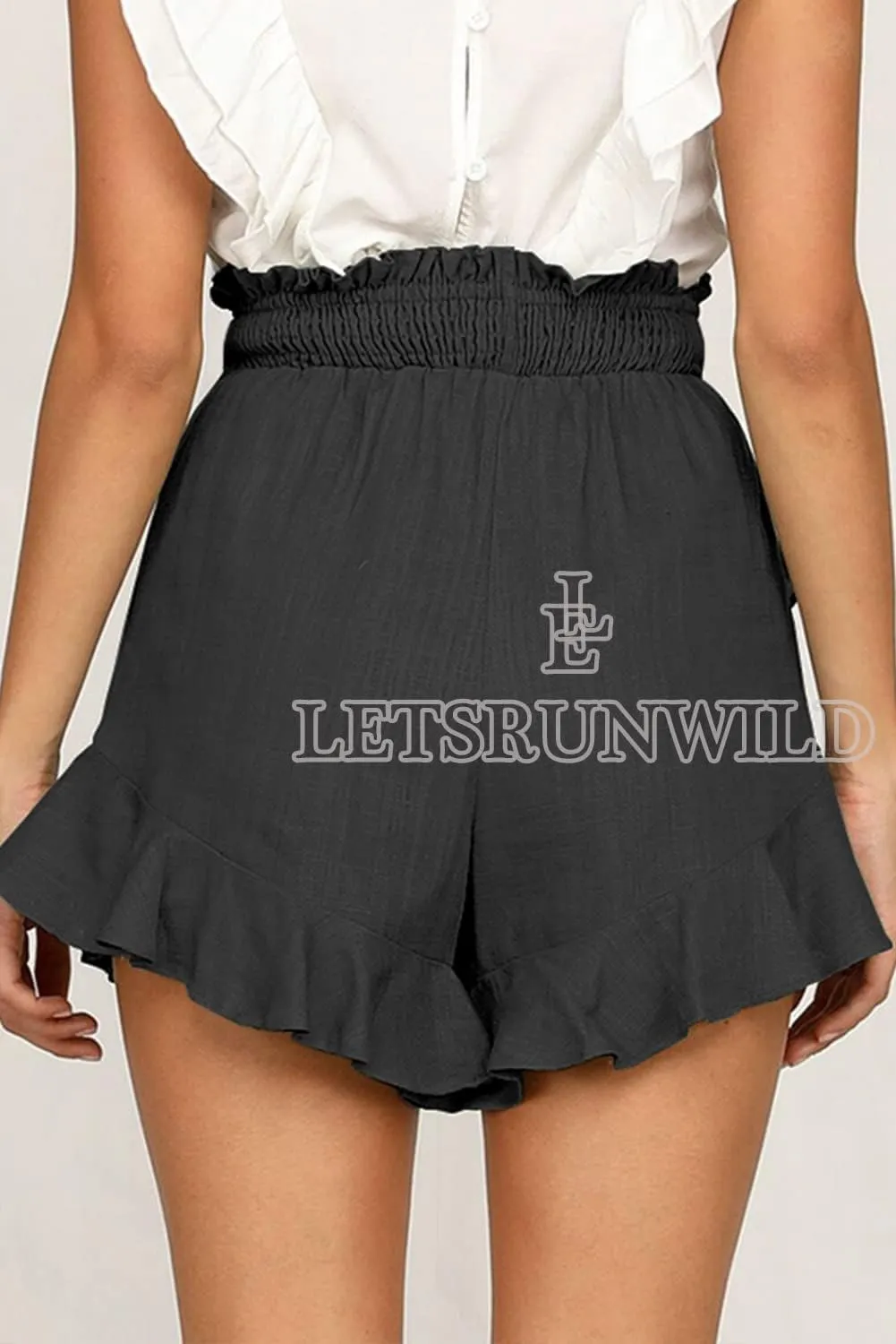 LETSRUNWILD Women's Mini Skirt Skort Ruffle Trendy Beach Cotton High Waisted Flowy Wrap Shorts for Summer