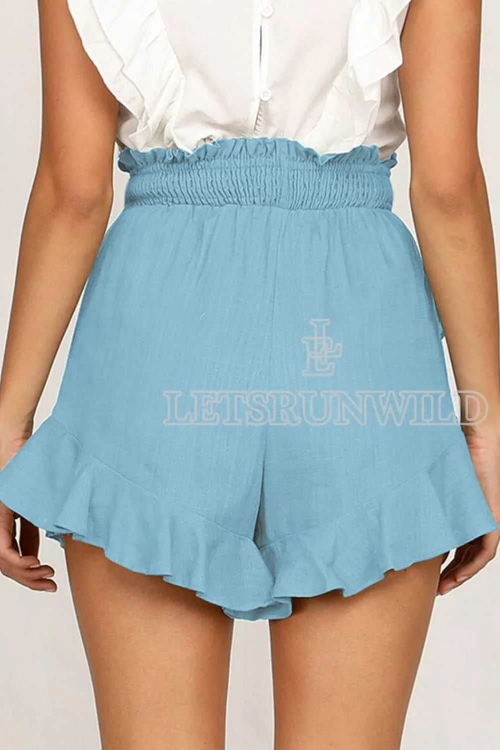 LETSRUNWILD Women's Mini Skirt Skort Ruffle Trendy Beach Cotton High Waisted Flowy Wrap Shorts for Summer