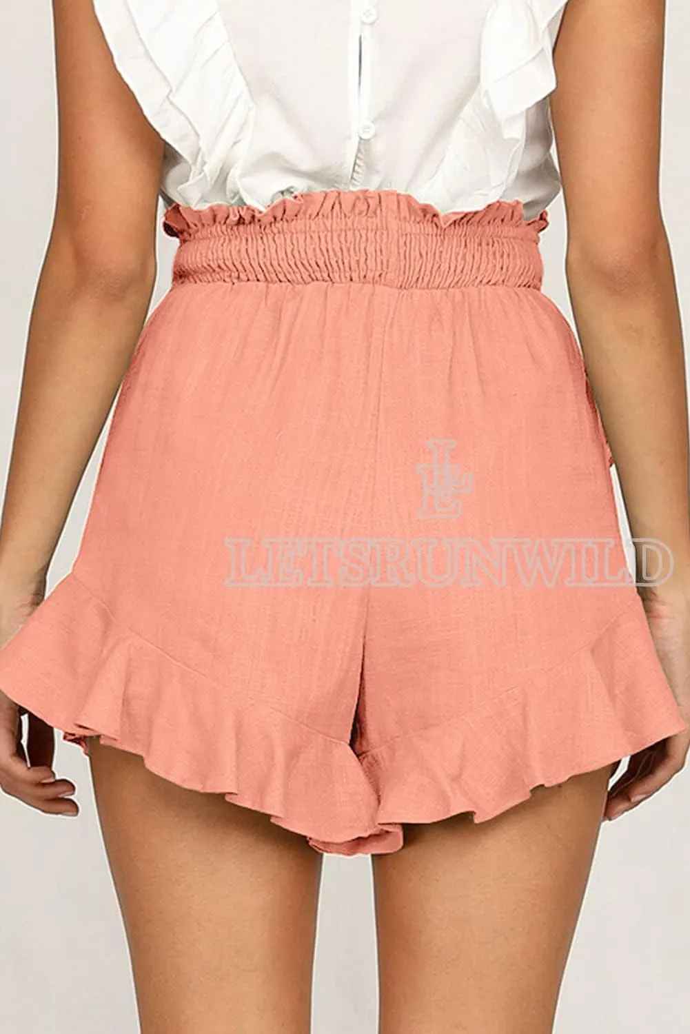 LETSRUNWILD Women's Mini Skirt Skort Ruffle Trendy Beach Cotton High Waisted Flowy Wrap Shorts for Summer
