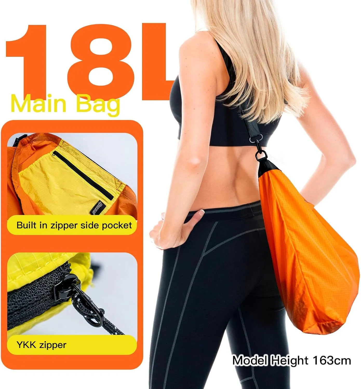 Lightweight Foldable Nylon Crossbody Bag, NO ZIPPER, Compact Polyester Packable Totes, Collapsible Handbag for Travel