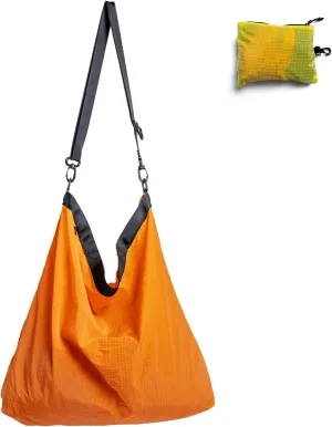 Lightweight Foldable Nylon Crossbody Bag, NO ZIPPER, Compact Polyester Packable Totes, Collapsible Handbag for Travel