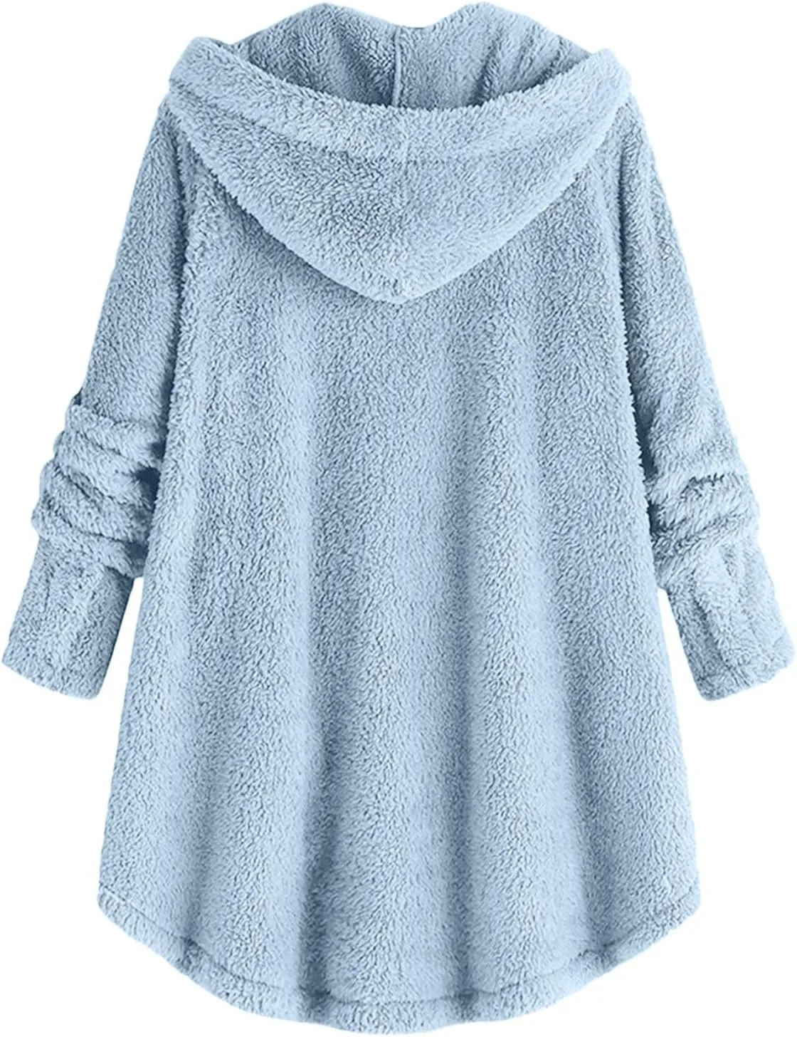 maisdgop Womens Fuzzy Fleece Sherpa Hoodies Oversized Teddy Bear Coat Button down Sweatshirt with Pockets Soft Fall Jackets