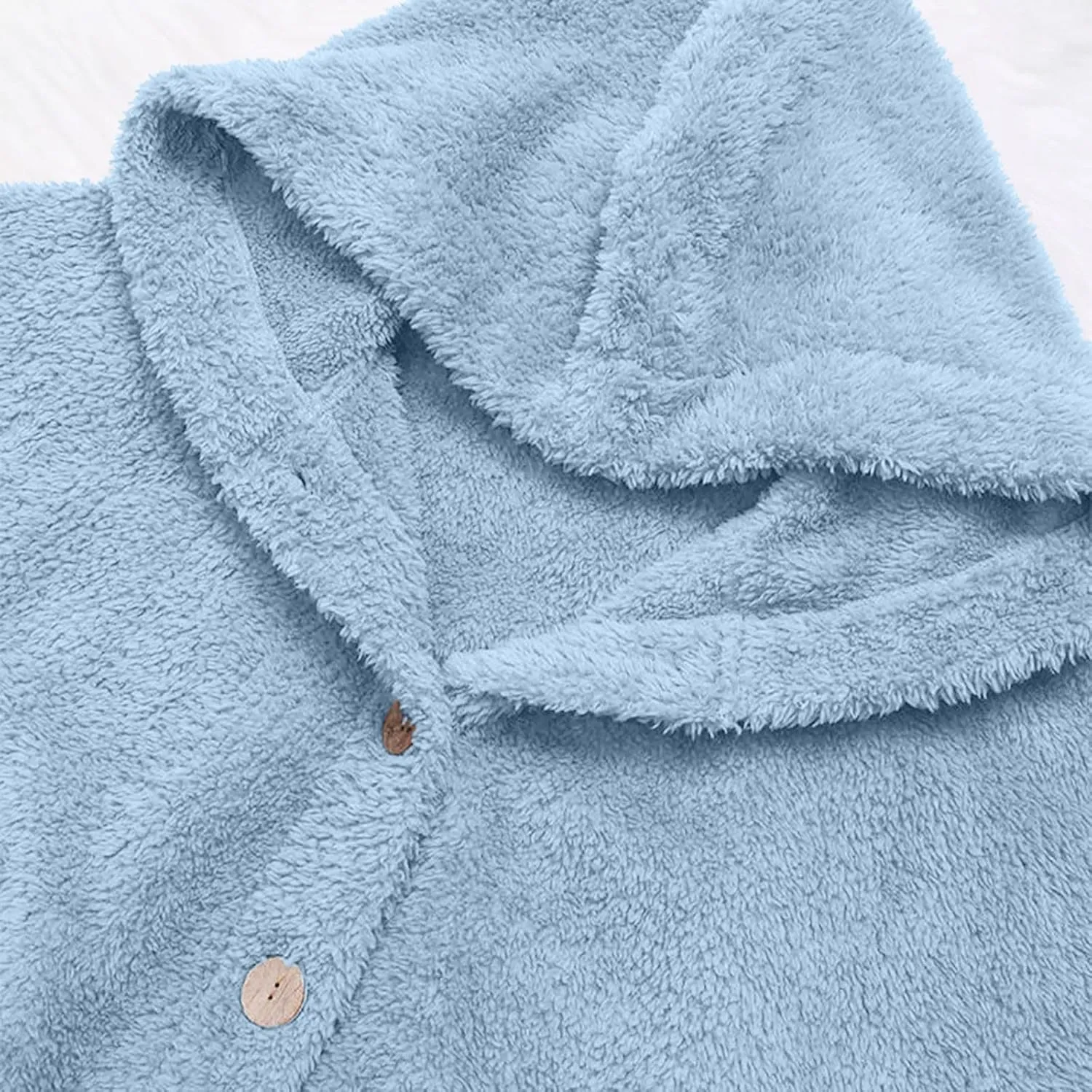 maisdgop Womens Fuzzy Fleece Sherpa Hoodies Oversized Teddy Bear Coat Button down Sweatshirt with Pockets Soft Fall Jackets