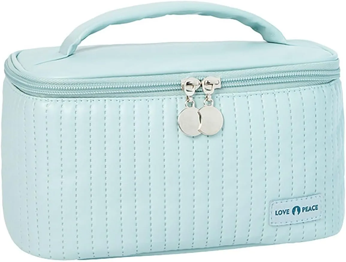 Makeup Bag 2025 New Upgrade Portable PU Leather Large Capacity Waterproof Makeup Bag Organizer,Travel Toiletry Bag,Cosmetic Bags,Small Makeup Bag for Women Daughter Girls Gifts