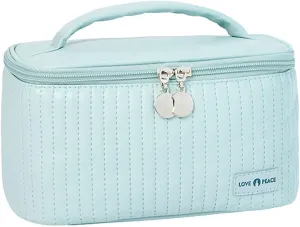 Makeup Bag 2025 New Upgrade Portable PU Leather Large Capacity Waterproof Makeup Bag Organizer,Travel Toiletry Bag,Cosmetic Bags,Small Makeup Bag for Women Daughter Girls Gifts