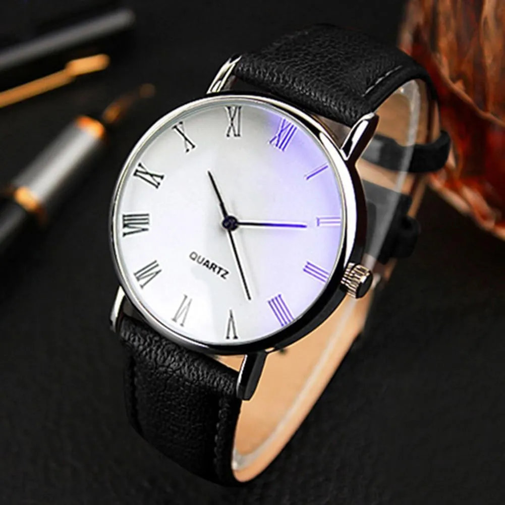 Men Watches Fashion Casual Leather Band Simple Analog Quartz Wristwatches for Men Unisex Dress Watch for Any Event